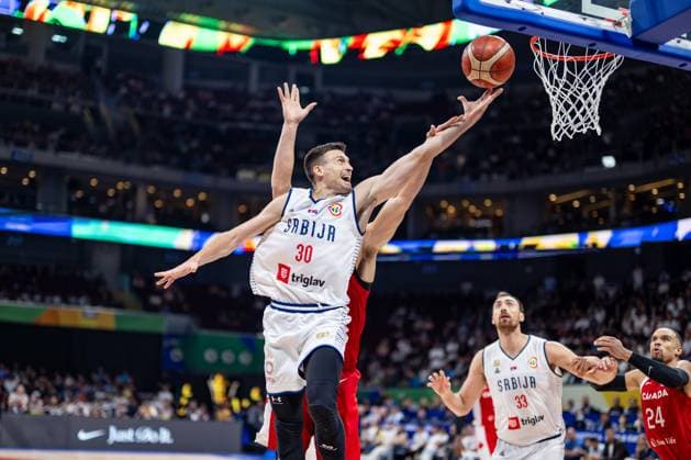 Basketball Manila Pasay 08.09.2023 FIBA Basketball World Cup 2023 Weltmeisterschaft der Männer Halbfinale Serbien (SRB) - Kanada (CAN) Aleksa Avramovic (Serbien, No.30)