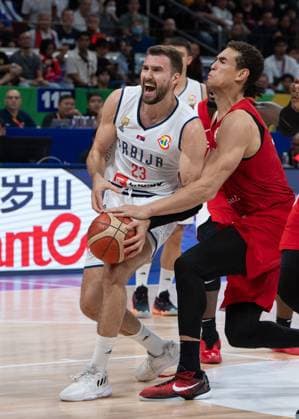 September 8, 2023, Manila, Philippines: FIBA World Cup Basketball semi-Final. Serbia vs Canada. Serbia move to the Final following their 95-86 win over Canada. Serbias Marko GUDURIC in action Manila Philippines - ZUMAr144 20230908_zap_r144_007 Copyright: xJaynexRussellx
