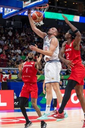 September 8, 2023, Manila, Philippines: FIBA World Cup Basketball semi-Final. Serbia vs Canada. Serbia move to the Final following their 95-86 win over Canada. Serbias Dejan DAVIDOVAC in action. Manila Philippines - ZUMAr144 20230908_zap_r144_016 Copyright: xJaynexRussellx