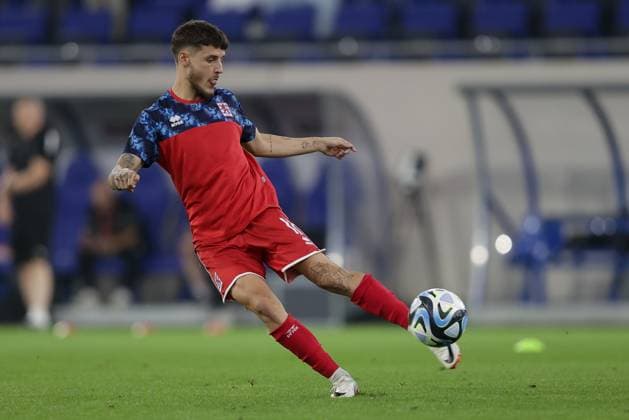 Vincent Thill (Luxemburg 11) Freisteller, Einzelbild, Aktion, Ganzkörper Fussball, UEFA EM-Qualifikation 2024, Saison 2023-2024, Gruppe J, European Qualifiers 08.09.2023 Luxemburg - Island (Luxembourg vs Iceland) Stade de Luxembourg, Luxemburg