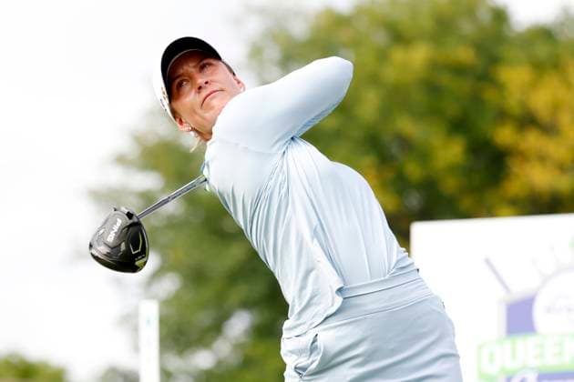 CINCINNATI, OH - SEPTEMBER 08: LPGA, Golf Damen golfer Linn Grant plays her tee shot on the 10th hole during the second round of the Kroger Queen City Championship on September 08, 2023, at the Kenwood Country Club in Cincinnati, Ohio. (Photo by Brian Spurlock Icon Sportswire) GOLF: SEP 08 LPGA Kroger Queen City Championship EDITORIAL USE ONLY Icon230908063