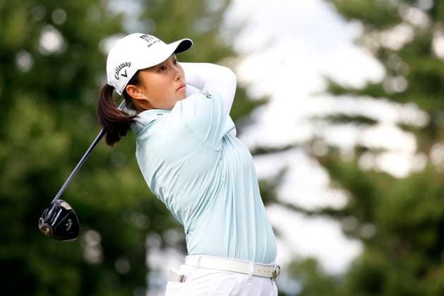 CINCINNATI, OH - SEPTEMBER 08: LPGA, Golf Damen golfer Ruoning Yin plays her tee shot on the 6th hole during the second round of the Kroger Queen City Championship at the Kenwood Country Club in Cincinnati, Ohio. (Photo by Brian Spurlock Icon Sportswire) GOLF: SEP 08 LPGA Kroger Queen City Championship EDITORIAL USE ONLY Icon230908111