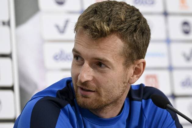 Goalkeeper Lukas Hradecky of Team Finland during an international press conference, PK, Pressekonferenz of team Finland in Helsinki, Finland, on September 9, 2023, on the eve of a UEFA EURO, EM, Europameisterschaft,Fussball 2024 football tournament qualifying match against Denmark. Helsinki Finland LKFTJK20230909174245UKFK  Copyright: xVesaxMoilanenx LKFTJK20230909174245UKFK