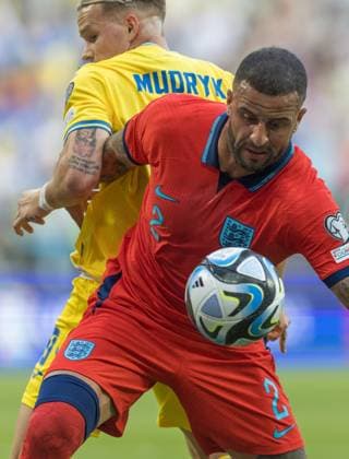 Ukraine v England: Group C - UEFA EURO, EM, Europameisterschaft,Fussball 2024 European Qualifiers Mykhailo Mudryk , Kyle Walker during Ukraine vs England European EURO 2024 Qualifiers match, in Wroclaw, Poland on September 9, 2023. Wroclaw Poland  Copyright: xFotoxOlimpikx originalFilename:jastrzebowski-ukrainev230909_npsYI.jpg