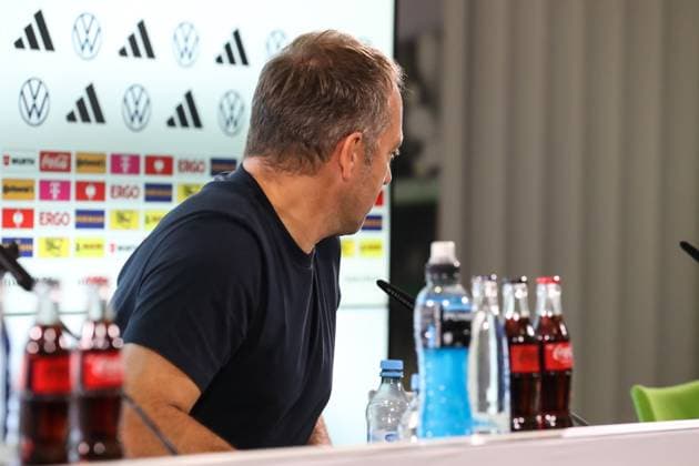 Bundestrainer Hansi Flick (Deutschland) - Pressekonferenz nach dem Freundschaftsspiel Deutschland vs. Japan in der VW Arena in Wolfsburg - Fußball,Mann,Männer,Deutschland,09.09.2023