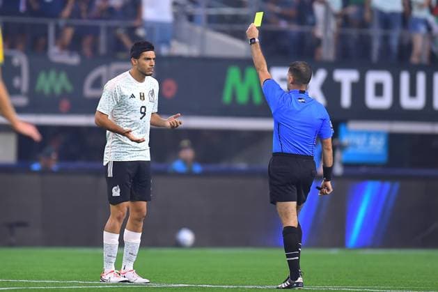RECORD DATE NOT STATED Seleccion Mexicana 2023 Mexico vs Australia Raul Jimenez of Mexico receives yellow card during the game Mexico (Mexican national team, Nationalteam vs Australian National Team, International Friendly, Länderspiel, Nationalmannschaft at the AT-T Stadium, on September 9, 2023. <br><br> Raul Jimenez de Mexico recibe tarjeta amarilla durante el partido Mexico (Seleccion Mexicana) vs Australia, Amistoso Internacional, en el Estadio AT-T, el 9 de septiembre de 2023. ARLINGTON CDMXTEXAS ESTADOS UNIDOS  Copyright: xAdrianxMaciasx 20230909223911_SMN_23_AM_MEX_AUS_JIMENEZ219