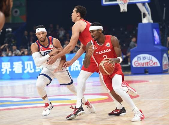 USA vs CANADA SHAI GILGEOUS - ALEXANDER, basketball player of Canada, at the FIBA World Cup match against USA, for 3rd place, at MOA Arena. Manila, 10.09.2023. photo: Nebojsa Parausic MN press photo BASKETBALL, FIBA, WORLD CUP, USA, CANADA Manila MOA Arena Philippines Copyright: xNebojsaxParausicx xMNxPressx