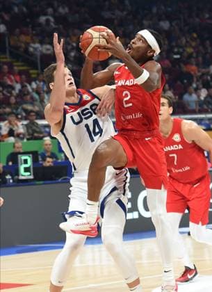 USA vs CANADA SHAI GILGEOUS - ALEXANDER, basketball player of Canada, at the FIBA World Cup match against USA, for 3rd place, at MOA Arena. Manila, 10.09.2023. photo: Nebojsa Parausic MN press photo BASKETBALL, FIBA, WORLD CUP, USA, CANADA Manila MOA Arena Philippines Copyright: xNebojsaxParausicx xMNxPressx