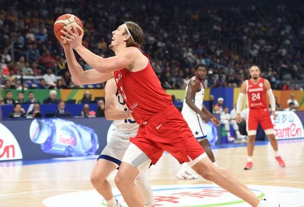 USA vs CANADA KELLY OLYNYK, basketball player of Canada, at the FIBA World Cup match against USA, for 3rd place, at MOA Arena. Manila, 10.09.2023. photo: Nebojsa Parausic MN press photo BASKETBALL, FIBA, WORLD CUP, USA, CANADA Manila MOA Arena Philippines Copyright: xNebojsaxParausicx xMNxPressx