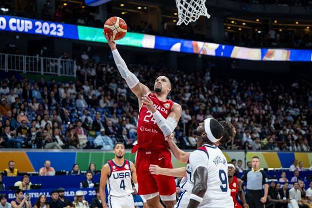 Sport Bilder des Tages Basketball Manila Pasay 10.09.2023 FIBA Basketball World Cup 2023 Weltmeisterschaft der Männer Spiel um Platz 3 Bronze Vereinigte Staaten von Amerika USA) - Kanada (CAN) Dillon Brooks (Kanada, No.24)