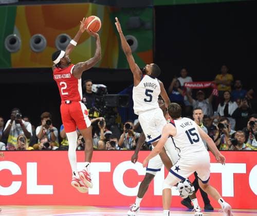 USA vs CANADA SHAI GILGEOUS - ALEXANDER, basketball player of Canada, at the FIBA World Cup match against USA, for 3rd place, at MOA Arena. Manila, 10.09.2023. photo: Nebojsa Parausic MN press photo BASKETBALL, FIBA, WORLD CUP, USA, CANADA Manila MOA Arena Philippines Copyright: xNebojsaxParausicx xMNxPressx
