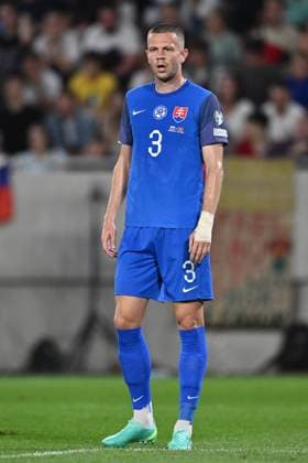 BRATISLAVA, SLOVAKIA - SEPTEMBER 8: Denis Vavro of Slovakia during the UEFA EURO, EM, Europameisterschaft,Fussball 2024 European qualifier match between Slovakia and Portugal at Tehelne pole on September 8, 2023 in Bratislava, Sl Slovakia v Portugal: Group J - UEFA EURO 2024 European Qualifiers Copyright: xSebastianxFrejx