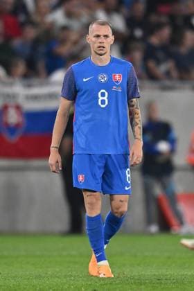 BRATISLAVA, SLOVAKIA - SEPTEMBER 8: Ondrej Duda of Slovakia during the UEFA EURO, EM, Europameisterschaft,Fussball 2024 European qualifier match between Slovakia and Portugal at Tehelne pole on September 8, 2023 in Bratislava, Sl Slovakia v Portugal: Group J - UEFA EURO 2024 European Qualifiers Copyright: xSebastianxFrejx