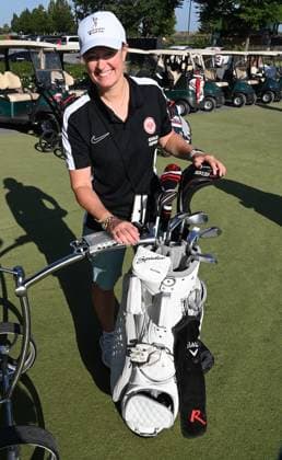11.09.2023 Gründau Golfpark Gut Hühnerhof Eintracht Frankfurt Golf Open Renate Lingor, Ex-Fußball-Profi heute beim DFB als Managerin für den Frauenfußball