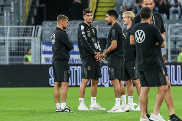 Fussball, Nationalmannschaft Saison 2023 2024 Freundschafts Länderspiel Deutschland - Frankreich 12.09.2023, SIGNAL-IDUNA-PARK Dortmund Joshua Kimmich (Deutschland, 6) Kai Havertz (Deutschland, 7) Emre Can (Deutschland, 23) Julian Brandt (Deutschland, 17) Dortmund Signal-Iduna-Park Nordrhein-Westfahlen Deutschland