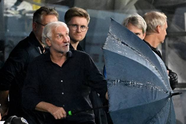 12.09.2023, xjhx, Fussball Länderspiel, Deutschland - Frankreich emspor, v.l. Interimstrainer Trainer Rudi Voeller Völler (Deutsche Fussball Nationalmannschaft DFB) (DFL DFB REGULATIONS PROHIBIT ANY USE OF PHOTOGRAPHS as IMAGE SEQUENCES and or QUASI-VIDEO) Dortmund