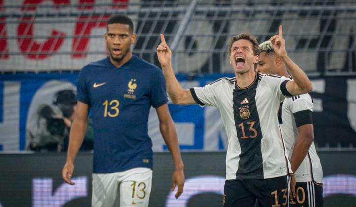 Dortmund, Germany. 12th Sep 2023. Torjubel: Thomas Müller (Deutschland) Deutschland - Frankreich 12.09.2023