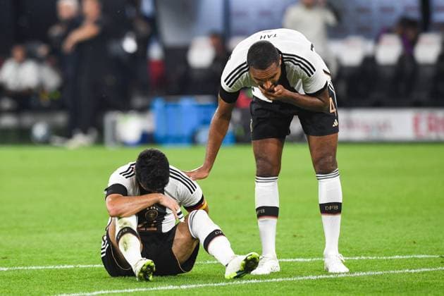 Fussball, Herren, Saison 2023 2024, Länderspiel in Dortmund, Deutschland - Frankreich, v. l. Ilkay Guendogan (Deutschland) und Jonathan Tah (Deutschland) , 12.09. 2023, Copyright: xSebastianxRäppold MatthiasxKochx
