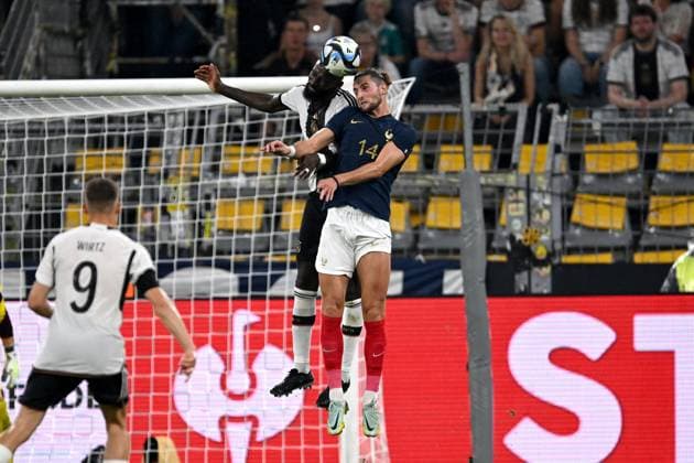 DORTMUND - (l-r) Antonio Rudiger of Germany, Adrien Rabiot of France during the friendly Interland match between Germany and France at the Signal Iduna Park on September 12, 2023 in Dortmund, Germany. ANP Hollandse Hoogte International Friendly, Länderspiel, Nationalmannschaft 2023 2024 xVIxANPxSportx xGerritxvanxKeulenxIVx 478045821 originalFilename: 478045821.jpg