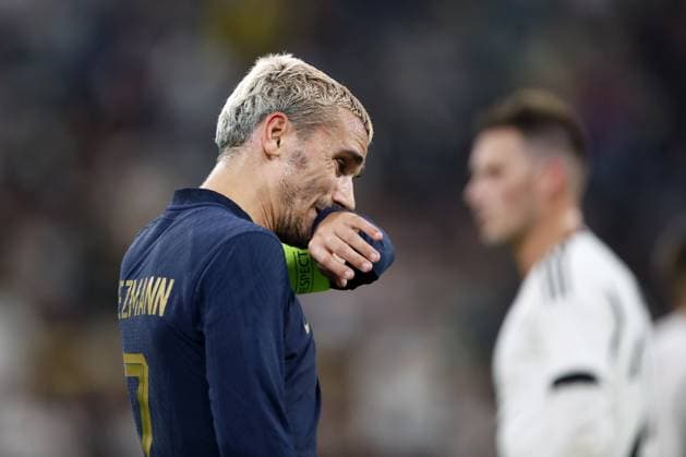 DORTMUND - Antoine Griezmann of France disappointed during the friendly Interland match between Germany and France at the Signal Iduna Park on September 12, 2023 in Dortmund, Germany. ANP Hollandse Hoogte BART STOUTJESDIJK International Friendly, Länderspiel, Nationalmannschaft 2023 2024 xVIxANPxSportx xBartxStoutjesdijkxIVx 478046695 originalFilename: 478046695.jpg