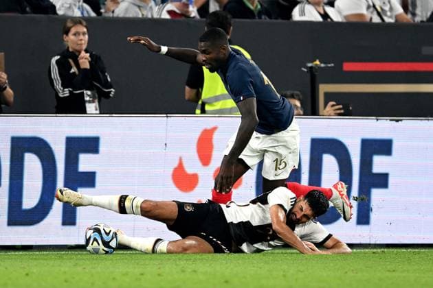 DORTMUND - (l-r) Emre Can of Germany, Marcus Thuram of France during the friendly Interland match between Germany and France at the Signal Iduna Park on September 12, 2023 in Dortmund, Germany. ANP Hollandse Hoogte International Friendly, Länderspiel, Nationalmannschaft 2023 2024 xVIxANPxSportx xGerritxvanxKeulenxIVx 478050479 originalFilename: 478050479.jpg