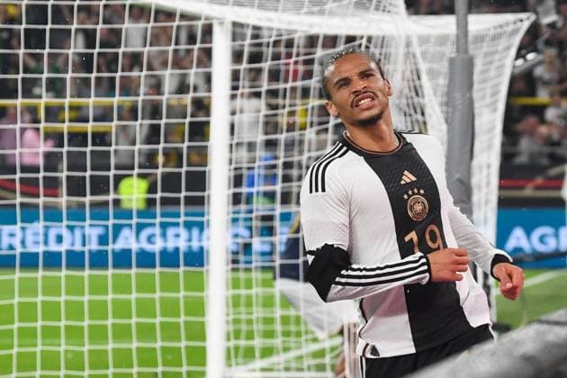 Sport Bilder des Tages Fussball, Herren, Saison 2023 2024, Länderspiel in Dortmund, Deutschland - Frankreich, v. l. Leroy Sane (Deutschland) Torjubel, jubelt nach dem Tor zum 2:0, 12.09. 2023, Copyright: xSebastianxRäppold MatthiasxKochx