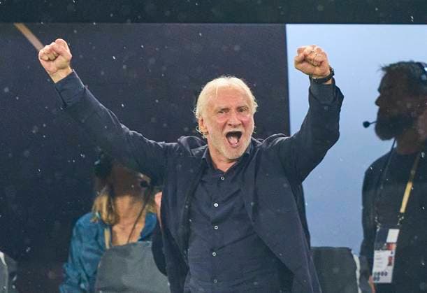 Rudi Völler (DFB Sportdirektor), celebrates 2-0 goal, happy, laugh, celebration, in the friendly match GERMANY - FRANCE DEUTSCHLAND - FRANKREICH Preparation for European Championships 2024 in Germany ,Season 2023 2024, on Sept 12, 2023 in Dortmund, Germany.