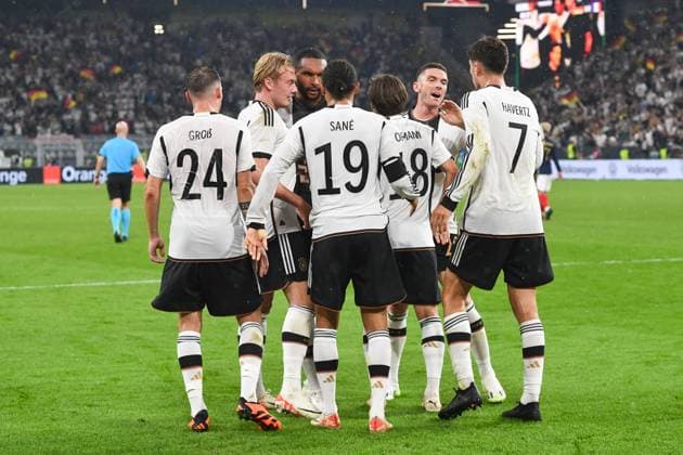 Fussball, Herren, Saison 2023 2024, Länderspiel in Dortmund, Deutschland - Frankreich, v. l. Leroy Sane (Deutschland) Torjubel, jubelt nach dem Tor zum 2:0, 12.09. 2023, Copyright: xSebastianxRäppold MatthiasxKochx