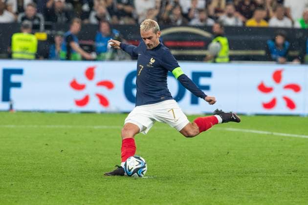 Freundschaftsspiel Deutschland - Frankreich; 12.09.2023 Antoine Griezmann (Frankreich, 7) erzielt per Elfmeter das Tor zum 1:2, Freundschaftsspiel, Deutschland - Frankreich, 12.09.2023, Signal Iduna Park, Dortmund Copyright: xBEAUTIFULxSPORTS Meuselx