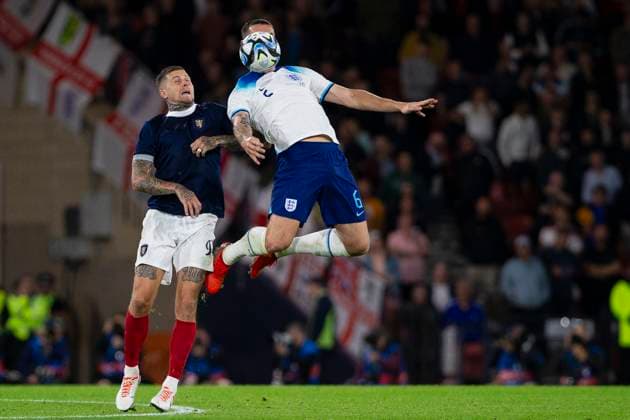 Hampden Park GLASGOW, SCOTLAND - SEPTEMBER 12: Lewis Dunk (England 5) during 150th Anniversary Heritage Match between Scotland and England at Hampden Park on September 12, 2023 in Glasgow, Scotland. (Photo by Richard Callis SPP) (Richard Callis SPP) Copyright: xRichardxCallisx xSPPx spp-en-RiCaSp-rmc120923-1619