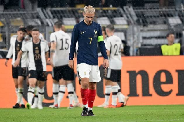 (230913) -- DORTMUND, Sept. 13, 2023 -- Antoine Griezmann of France reacts during a friendly match between Germany and France in Dortmund, Germany, Sept. 12, 2023. (Photo by Xinhua) (SP)GERMANY-DORTMUND-FOOTBALL-FRIENDLY MATCH-GERMANY VS FRANCE UlrichxHufnagel 