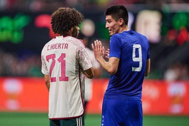 RECORD DATE NOT STATED Seleccion Mexicana 2023 Mexico vs Uzbekistan (L-R), Cesar Huerta of Mexico and Odiljon Khamrobekov of Uzbekistan during the game Mexico (Mexican national team, Nationalteam vs Uzbekistan National Team, International Friendly, Länderspiel, Nationalmannschaft at Mercedes Benz Stadium, on September 12, 2023. <br><br> (I-D), Cesar Huerta de Mexico y Odiljon Khamrobekov de Uzbekistan durante el partido Mexico (Seleccion Mexicana) vs Uzbekistan, Amistoso Internacional, en el Estadio Mercedes Benz, el 12 de septiembre de 2023. ATLANTA GEORGIA ESTADOS UNIDOS Copyright: xJorgexMartinezx 20230912203921_SMN_23_AM_MEX_UZB_HUERTA154