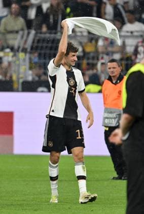 Jubel Thomas Müller (Deutschland) 12.09.2023, DFB Fussball Länderspiel 2023, Deutschland - Frankreich 2:1 Dortmund Signal Iduna Park Deutschland