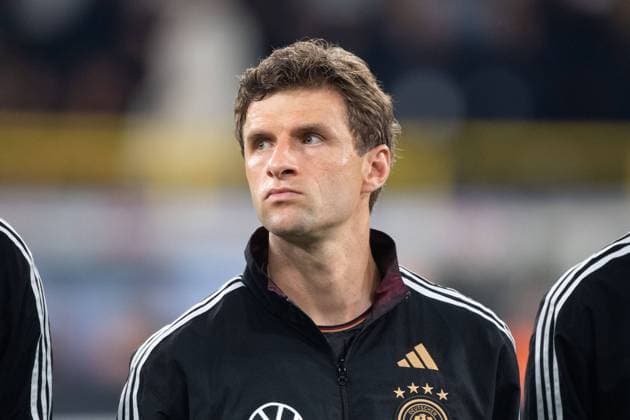 Thomas MUELLER (Müller) (GER), Portraet, Porträt, Portrait, Angeschnittenes Einzelbild, Einzelmotiv, Fussball Freundschaftsspiel, Deutschland (GER) - Frankreich (FRA) 2:1 am 12.09.2023 in Dortmund Deutschland. Â