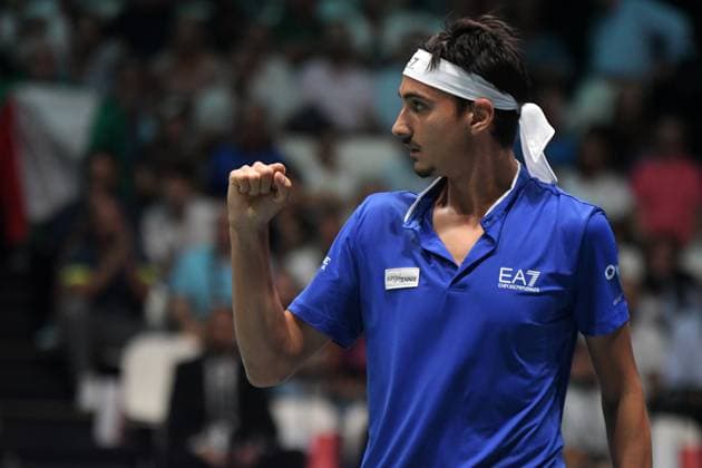 Cosenza-Ascoli Davis Cup 2023 Unipol Arena 13 Settembre Italia vs Canada Nella foto: Lorenzo Sonego Bologna Italy Copyright: xAndreaxRositox DSC_8836
