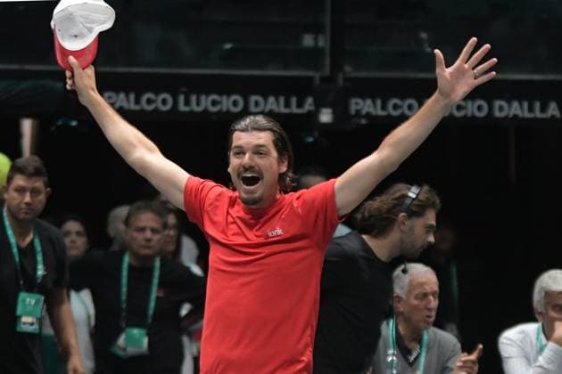 Cosenza-Ascoli Davis Cup 2023 Unipol Arena 13 Settembre Italia vs Canada Nella foto: Frank Dancevic Bologna Italy Copyright: xAndreaxRositox DSC_9554