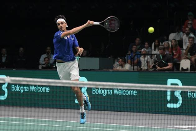 Canada-Italia Davis Cup 2023 Unipol Arena 13 Settembre Italia vs Canada Nella foto: Lorenzo Sonego Bologna Italy Copyright: xAndreaxRositox DSC_9263