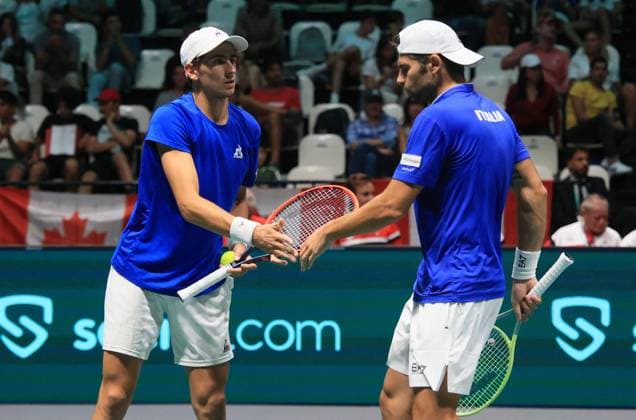 International Tennis match - 2023 Davis Cup - Canada vs Italy Davis Cup Finals - Canada vs Italia - double match Alexis Galarneau and Vasek Pospisil (CAN) vs Simone Bolelli and Matteo Arnaldi (ITA) - Bologna, Italy, September 13, 2023 - ph: c.b. Bologna Italy  Copyright: xIPAxSport ABACAx BRIPASport20230913_473 IPAxSport ABACAx BRIPASport20230913_473