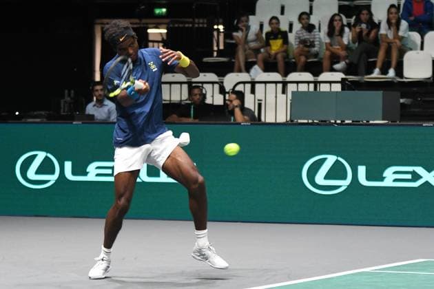 Canada vs Svezia Davis Cup 2023 Unipol Arena 14 Settembre Canada vs Svezia Nella foto: Elias Ymer Bologna Italy Copyright: xAndreaxRositox DSC_1905