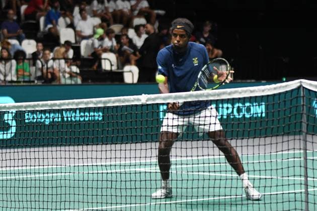 Canada vs Svezia Davis Cup 2023 Unipol Arena 14 Settembre Canada vs Svezia Nella foto: Elias Ymer Bologna Italy Copyright: xAndreaxRositox DSC_1826