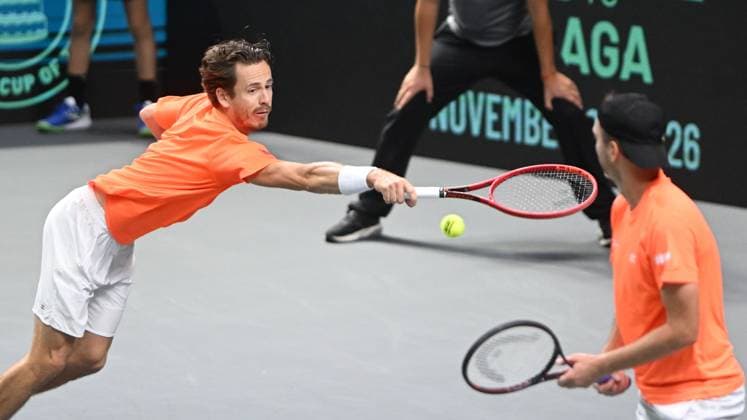 Sport Themen der Woche KW37 Sport Bilder des Tages Split, 140923. SC Grip. First round of Davis Cup finals, Group D, Netherlands - USA, doubles, Wesley Koolhof and Matwe Middelkoop (NED) - Austin Krajicek and Rajeev Ram (USA). Na fotografiji: Wesley Koolhof i Matwe Middelkoop. Photo: Tom Dubravec CROPIX Split CROATIA Copyright: xxTomxDubravecx nizozemska_sad3-140923