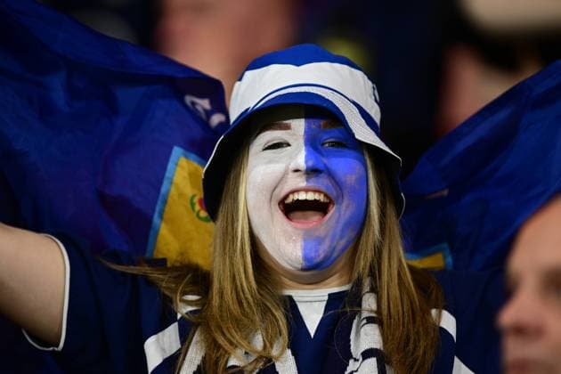 Scotland v England - 150th Anniversary Heritage Match Scottish fan during the 150th Anniversary Heritage Match between Scotland and England at Hampden Park on September 12, 2023 in Glasgow Scotland. Glasgow Hampden Park Glasgow Scotland Copyright: xGreigxCowie Sportsphoto APLx 13954510