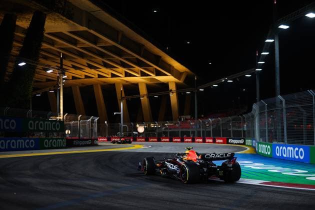 11 Sergio Perez (MEX, Oracle Red Bull Racing), F1 Grand Prix of Singapore at Marina Bay Street Circuit on September 15, 2023 in Singapore, Singapore. (Photo by HOCH ZWEI) Singapore Singapore