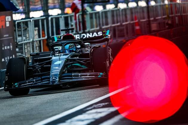 63 George Russell (GBR, Mercedes-AMG Petronas F1 Team), F1 Grand Prix of Singapore at Marina Bay Street Circuit on September 15, 2023 in Singapore, Singapore. (Photo by HOCH ZWEI) Singapore Singapore