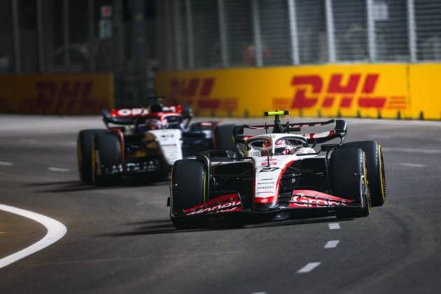 27 Nico Hulkenberg (DEU, MoneyGram Haas F1 Team), F1 Grand Prix of Singapore at Marina Bay Street Circuit on September 15, 2023 in Singapore, Singapore. (Photo by HOCH ZWEI) Singapore Singapore