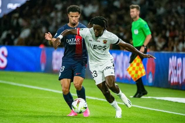 Jordan Lotomba (OGC Nice) Warren Zaire-Emery (Paris SG) FOOTBALL : Paris Saint Germain - OGC Nice - Ligue 1 - JournÃ e 5 - 15 09 2023 BaptisteAutissier Panoramic 
