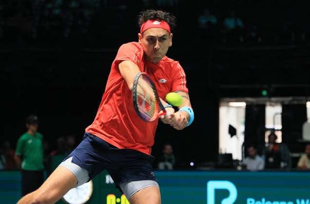 Tennis, Davis Cup, Kanada - Chile Photo Michele Nucci LaPresse - September 16, 2023 Bologna, Italy - tennis - Canada vs. Chile - Finals group A - Alexis Galarneau (CAN) vs. Alejandro Tabilo (CHI) - Davis Cup 2023 - Unipol Arena. In the pic: Alejandro Tabilo  Copyright: xMichelexNucci LaPressex