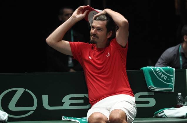 Tennis, Davis Cup, Kanada - Chile Photo Michele Nucci LaPresse - September 16, 2023 Bologna, Italy - tennis - Canada vs. Chile - Finals group A - double match between Alexis Galarneau and Vasek Pospisil (CAN) vs. Alejandro Tabilo and Tomas Barrios Vera (CHI) - Davis Cup 2023 - Unipol Arena. In the pic: Frank Dancevic  Copyright: xMichelexNucci LaPressex