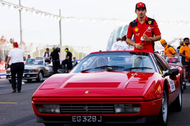 17th September 2023; Marina Bay Street Circuit, Singapore; 2023 Formula 1 Singapore Airlines Singapore Grand Prix; Race Day; Number 16 Scuderia Ferrari driver Charles Leclerc during the drivers parade  ActionPlus12554698 StephenxBlackberry