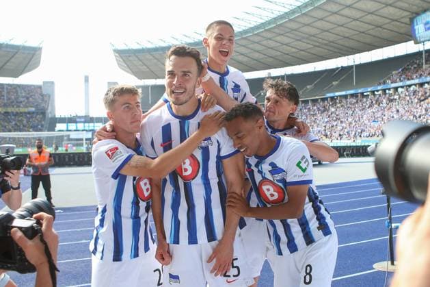 Sport Themen der Woche KW37 17.09.2023, xtgx, Fussball 2. Bundesliga, Hertha BSC - Eintracht Braunschweig emspor, v.l. Haris Tabakovic (Hertha, 25) Jubel, Torjubel, jubelt ueber das Tor, celebrate the goal, celebration (DFL DFB REGULATIONS PROHIBIT ANY USE OF PHOTOGRAPHS as IMAGE SEQUENCES and or QUASI-VIDEO) Berlin *** 17 09 2023, xtgx, football 2 Bundesliga, Hertha BSC Eintracht Braunschweig emspor, v l Haris Tabakovic Hertha, 25 cheers, goal celebration, celebrates the goal, celebration DFL DFB REGULATES PROHIBIT ANY USE OF PHOTOGRAPHS as IMAGE SEQUENCES and or QUASI VIDEO Berlin